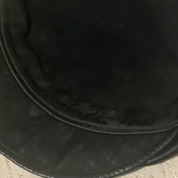 1990s Black Leather Harley Davidson Motorcycle Cap Leather Band - Picture 7 of 9